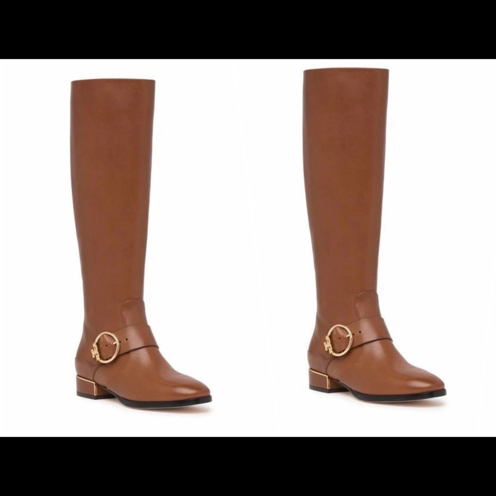 New Tory Burch Sofia Buckled Riding Boot Brown Size 9